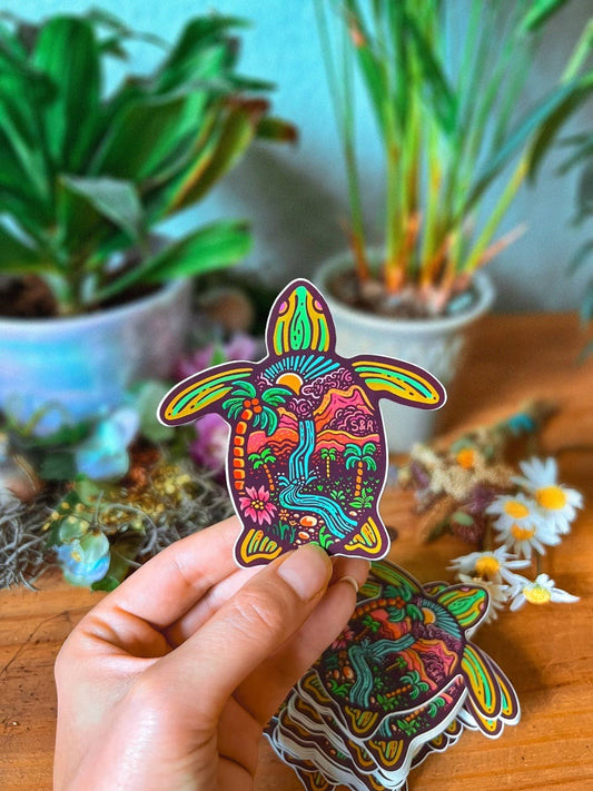 Sea Turtle - Large Waterproof Sticker