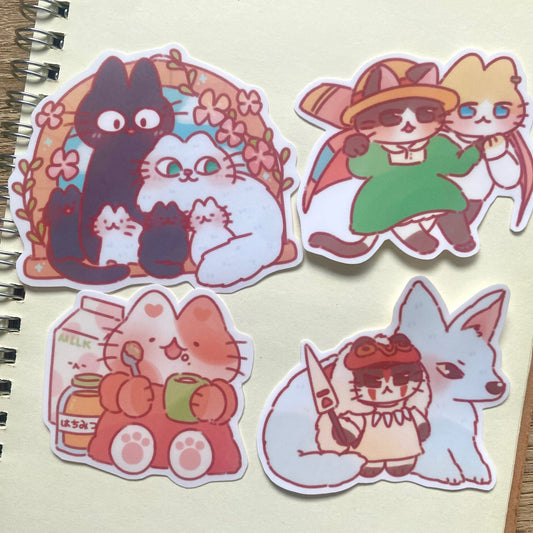 Ghibli Cats Die Cut Mystery Sticker Packs