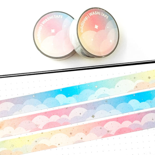 Clouds Rainbow Lofi 15mm Washi