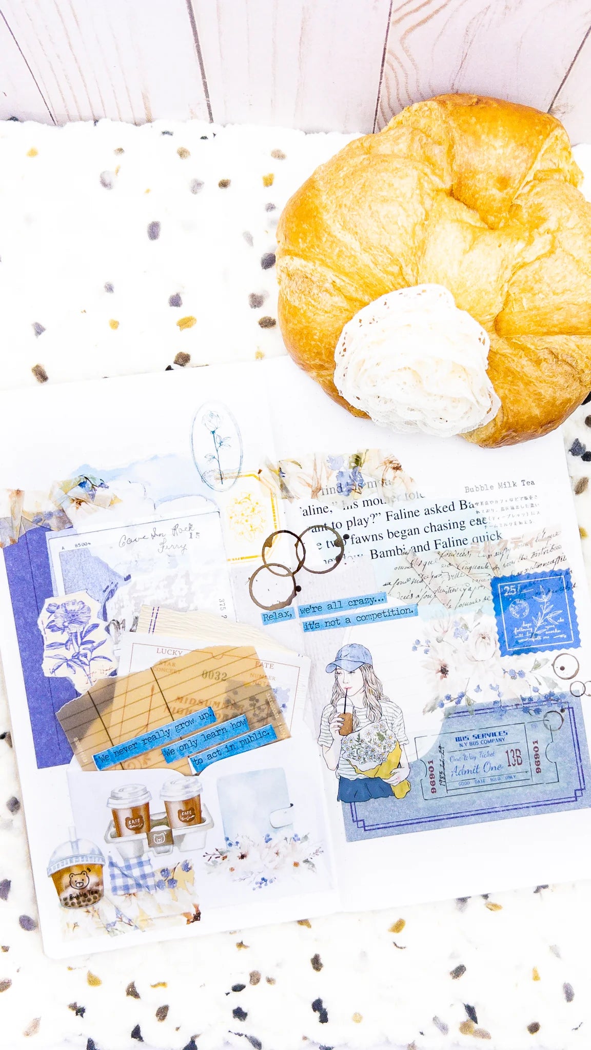 Breakfast Journaling Satin P.E.T. Sticker Sheet Set