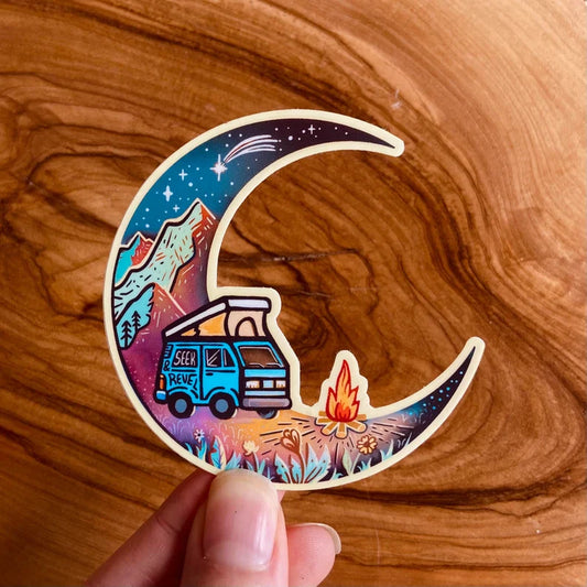 Over the Moon - Large Waterproof Sticker