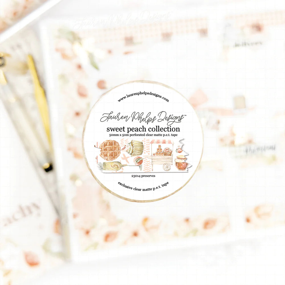Sweet Peach 'Preserves' Perforated Satin P.E.T. Tape 50mm