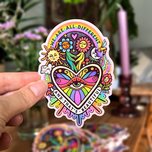 We Are All Different - Large Waterproof Sticker