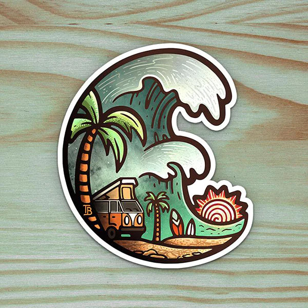 Ride the Wave - Large Sticker