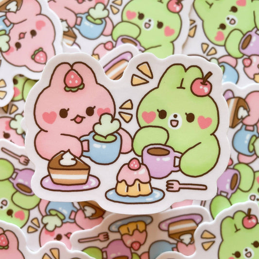 Teatime Bunnies Vinyl Sticker