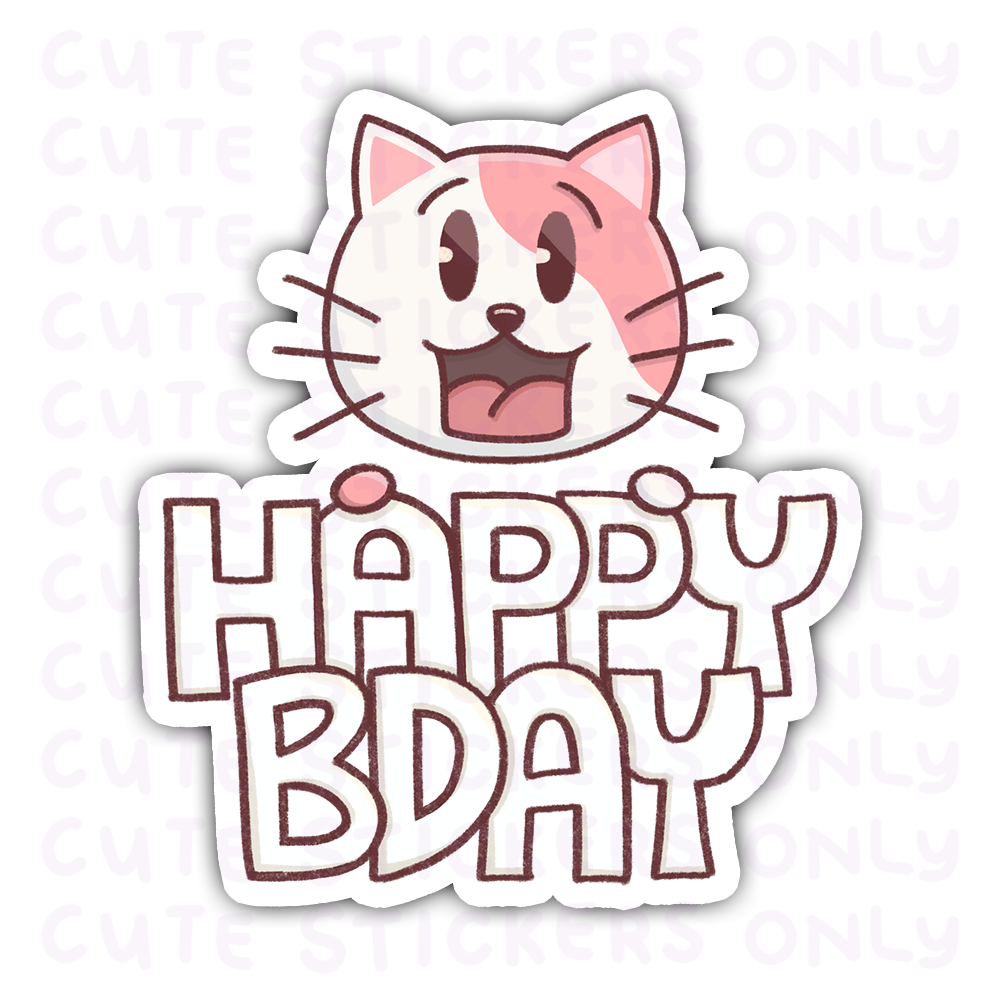 Birthday - Joey and Cake Die Cut Stickers