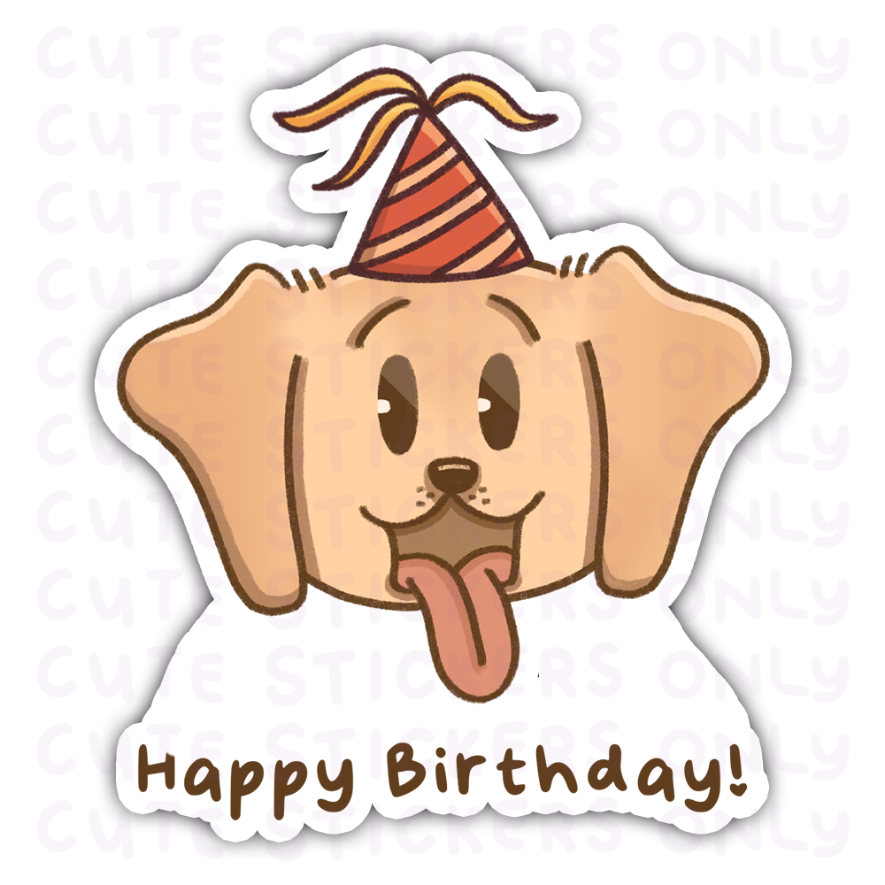 Birthday - Joey and Cake Die Cut Stickers