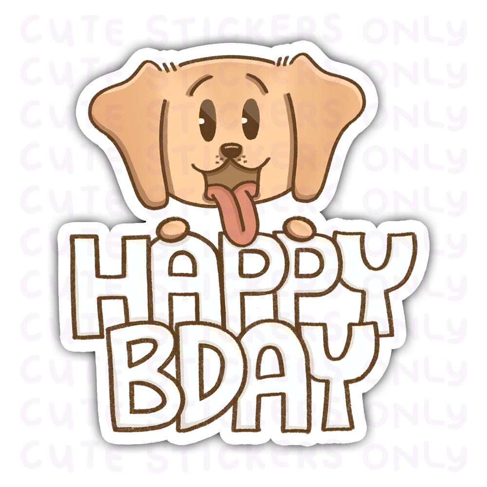 Birthday - Joey and Cake Die Cut Stickers