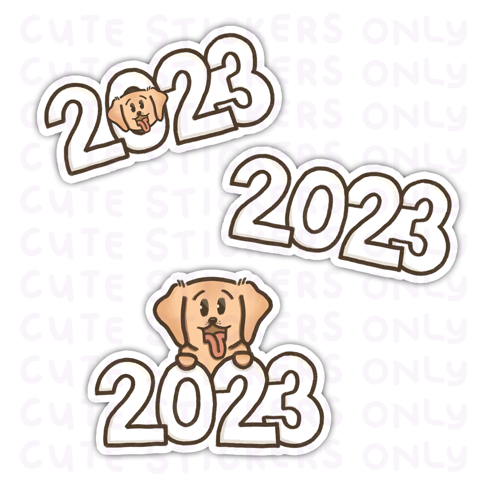 New Year 2023 - Joey the Goldie Die Cut Stickers