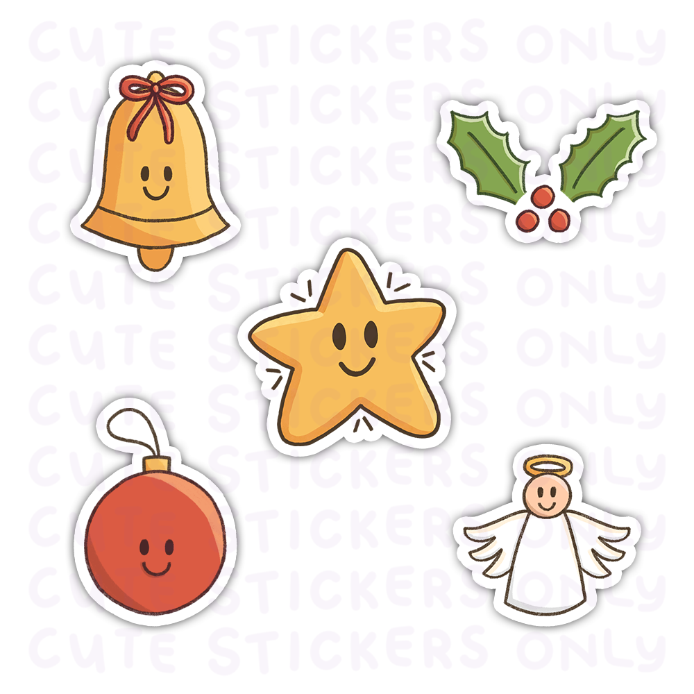 Festive Ornaments Die Cut Stickers