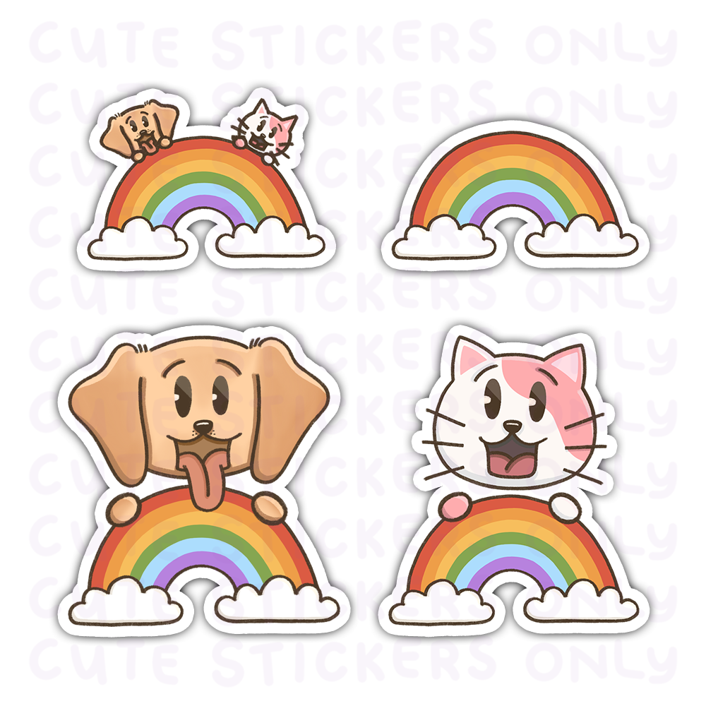 Rainbow - Joey and Cake Die Cut Stickers