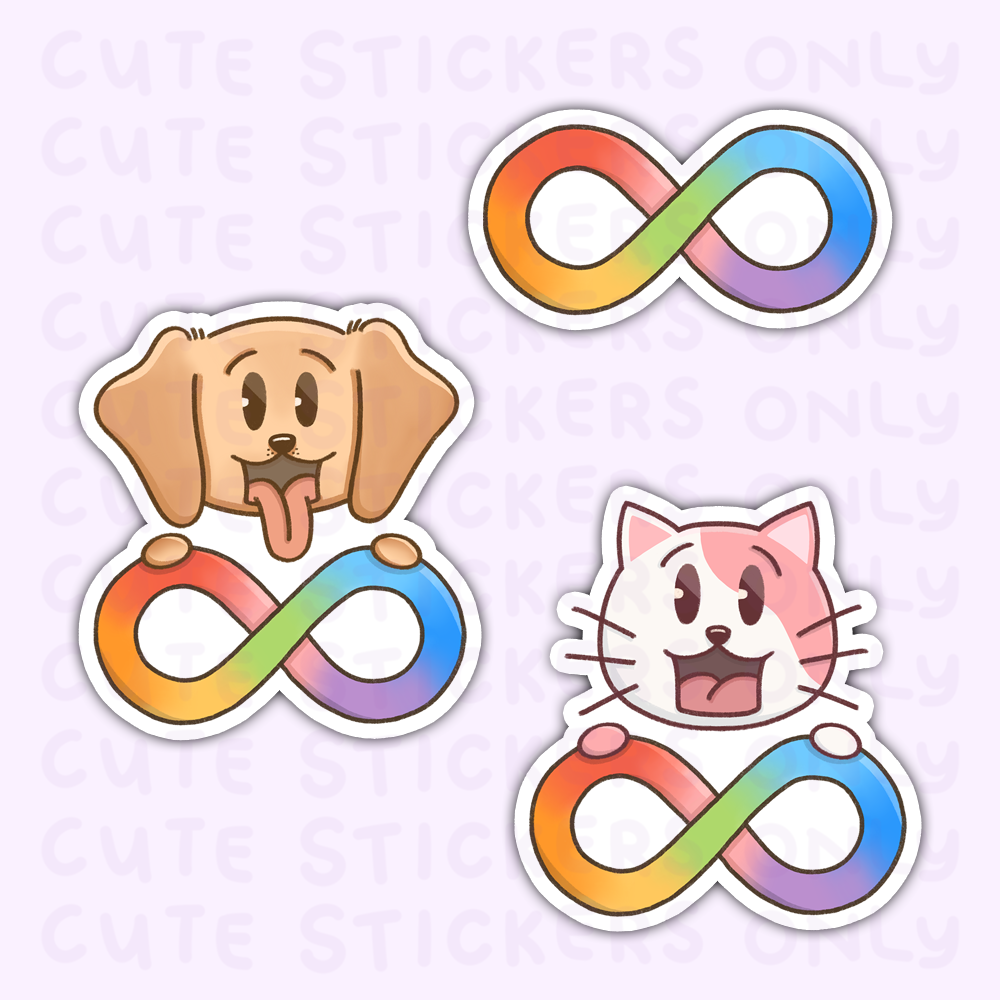 Rainbow Infinity (Neurodivergent, Neurodifferent, Neurospicy) - Joey and Cake Die Cut Stickers