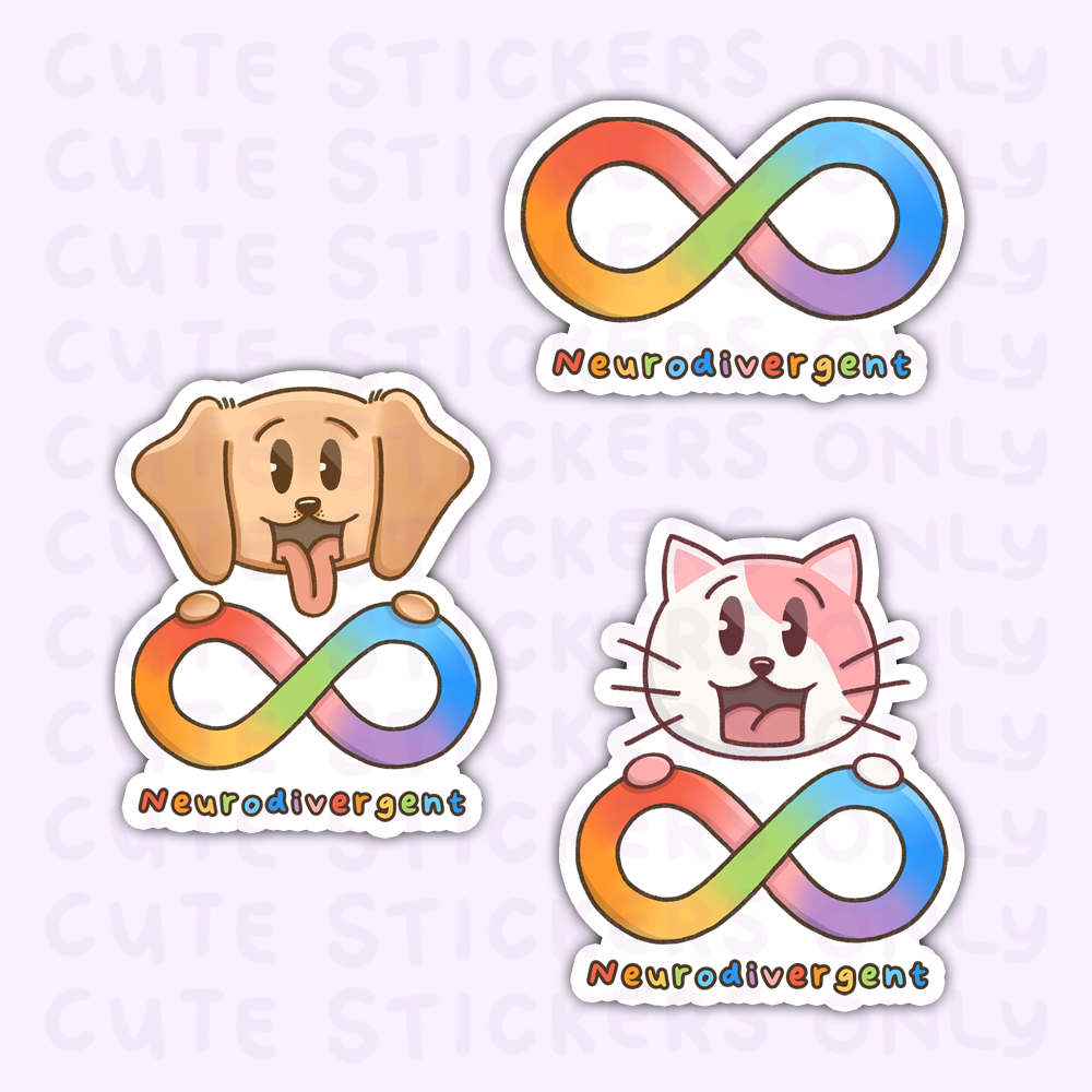 Rainbow Infinity (Neurodivergent, Neurodifferent, Neurospicy) - Joey and Cake Die Cut Stickers