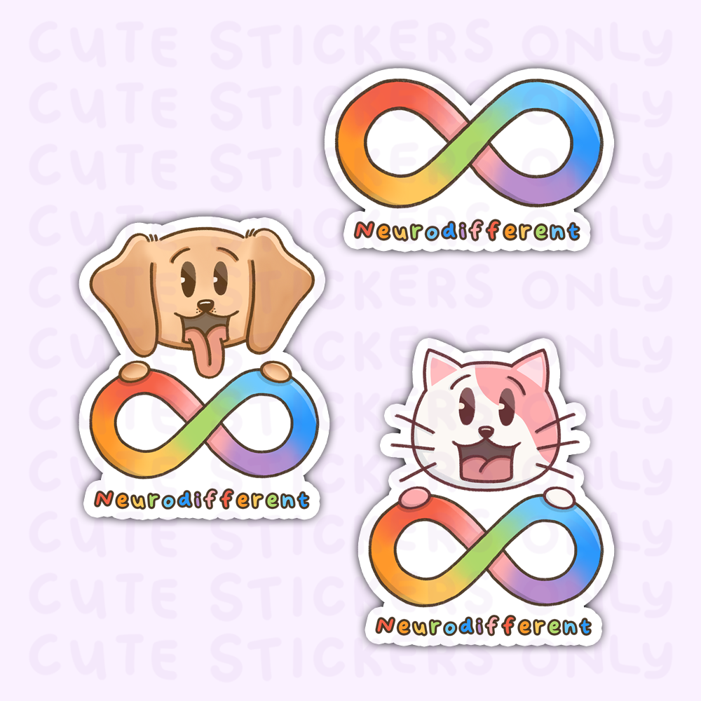Rainbow Infinity (Neurodivergent, Neurodifferent, Neurospicy) - Joey and Cake Die Cut Stickers