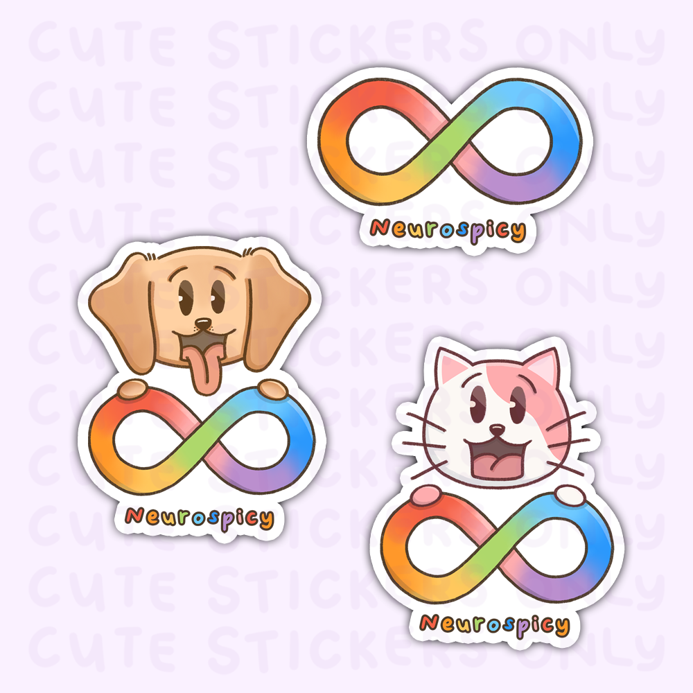 Rainbow Infinity (Neurodivergent, Neurodifferent, Neurospicy) - Joey and Cake Die Cut Stickers