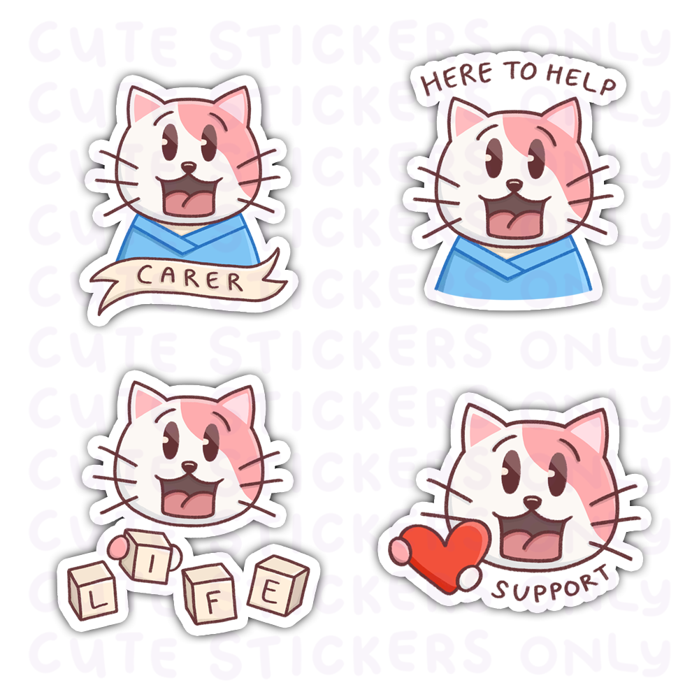 Carer - Joey and Cake Die Cut Stickers