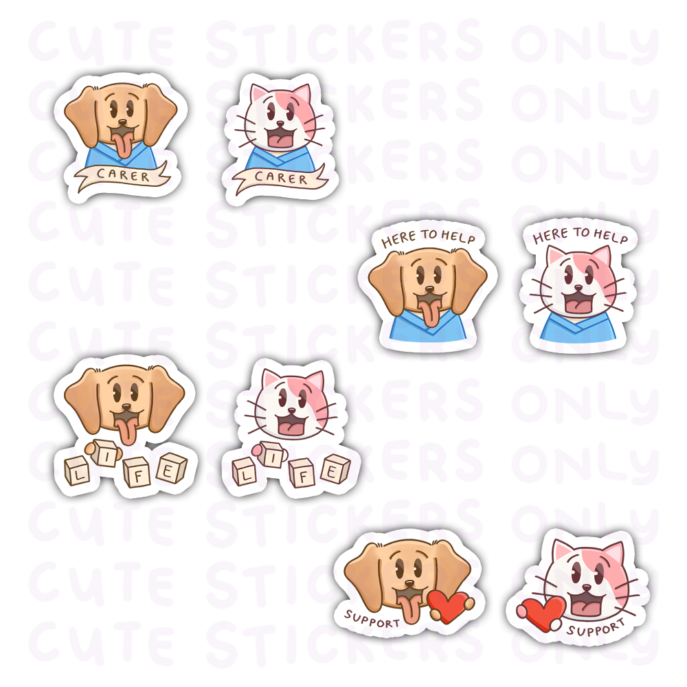 Carer - Joey and Cake Die Cut Stickers