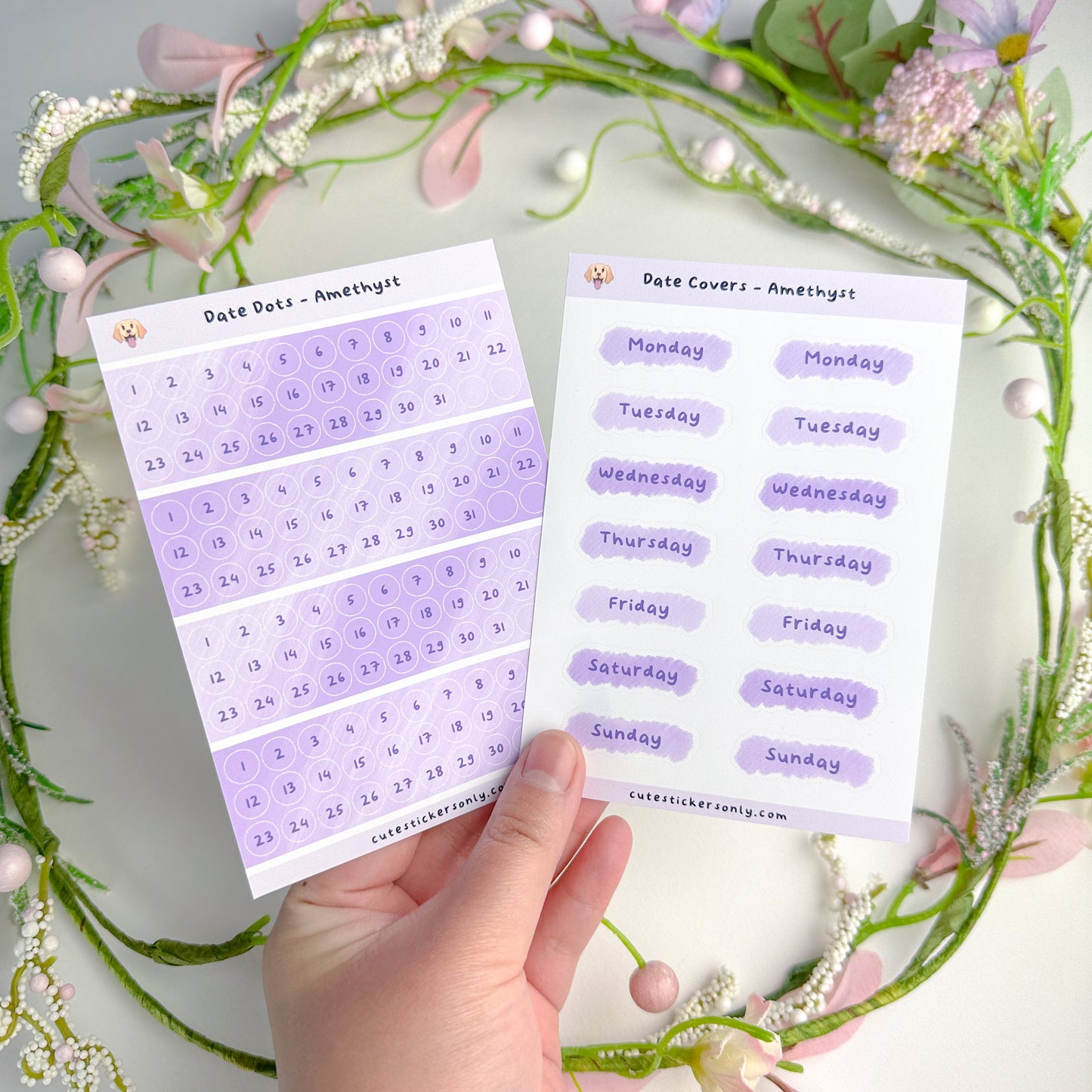 Date Covers and Date Dots - Sticker Sheet Sets