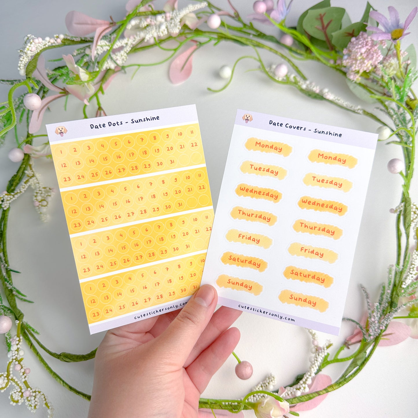Date Covers and Date Dots - Sticker Sheet Sets