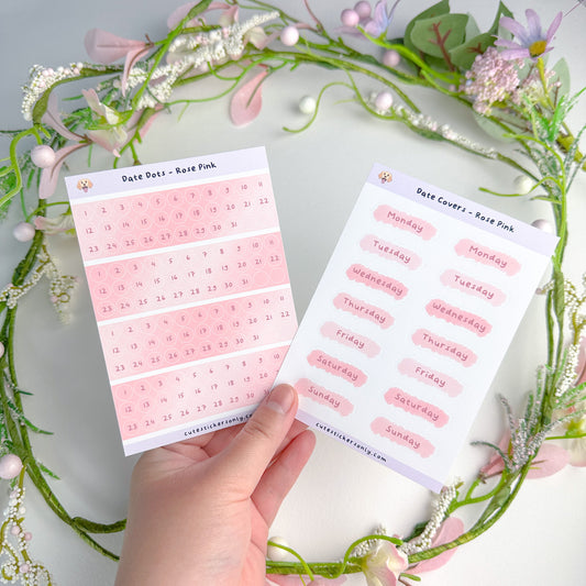 Date Covers and Date Dots - Sticker Sheet Sets