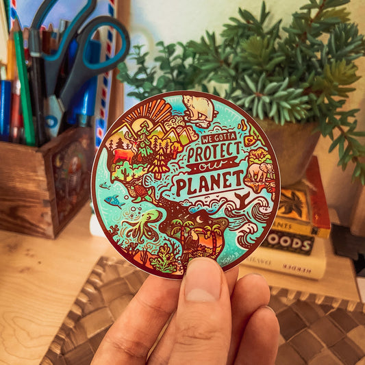 Protect our Planet - Large Waterproof Sticker