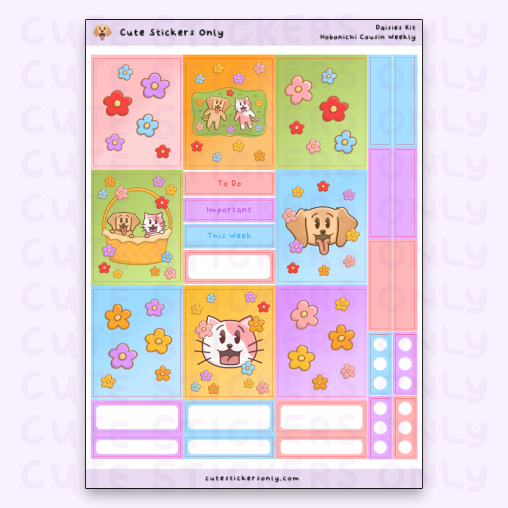 Daisies Kit - Hobonichi Cousin Weekly