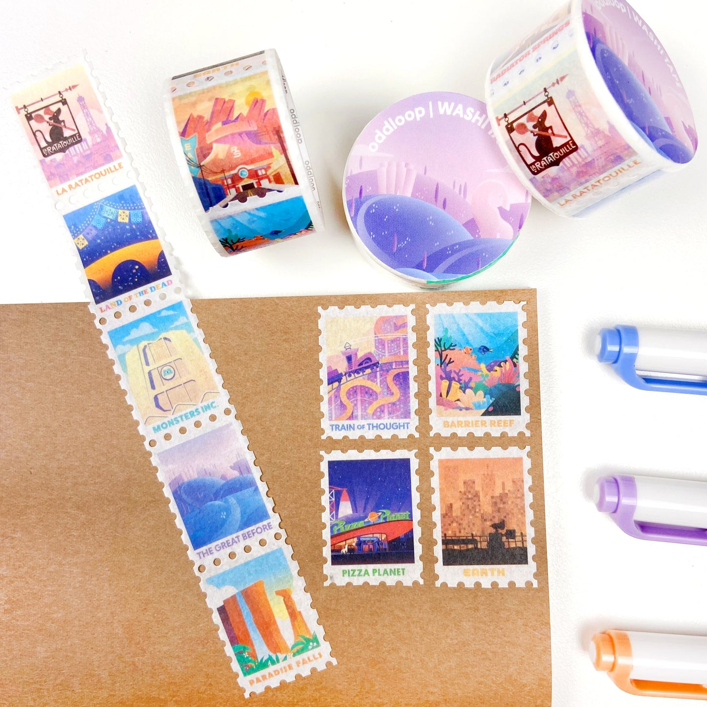 Animated Destinations Stamp Washi