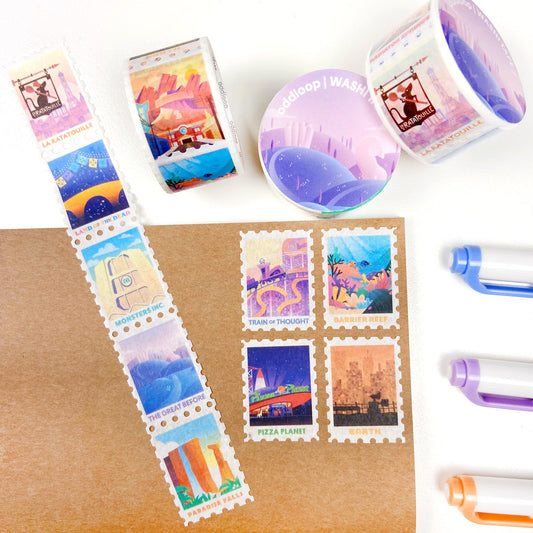 Animated Destinations Stamp Washi