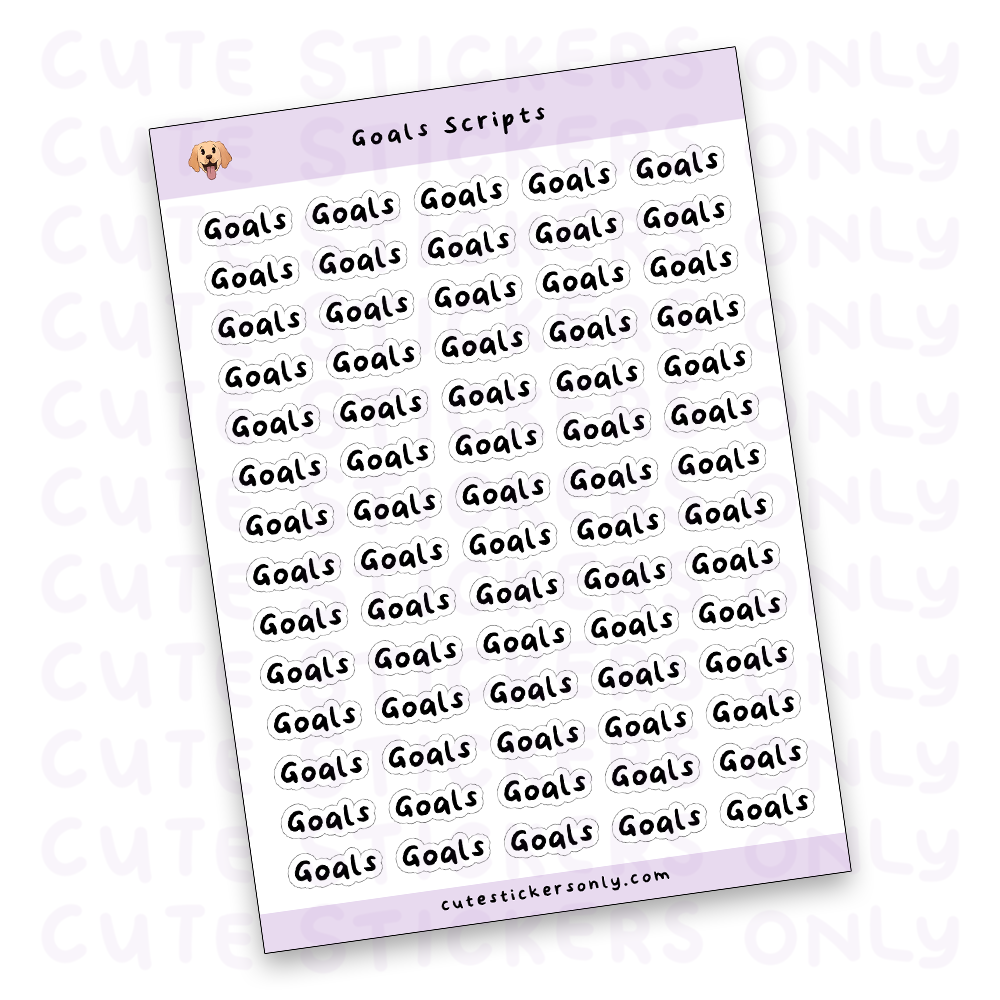 Goals Scripts Sticker Sheet (Transparent)