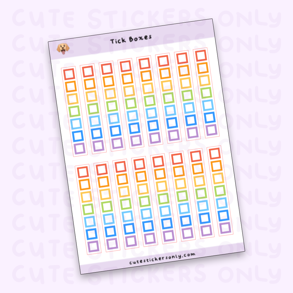 Tick Boxes - Sticker Sheet