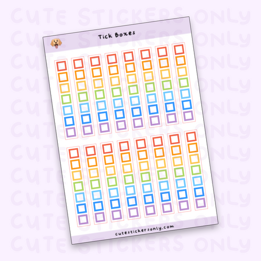 Tick Boxes - Sticker Sheet