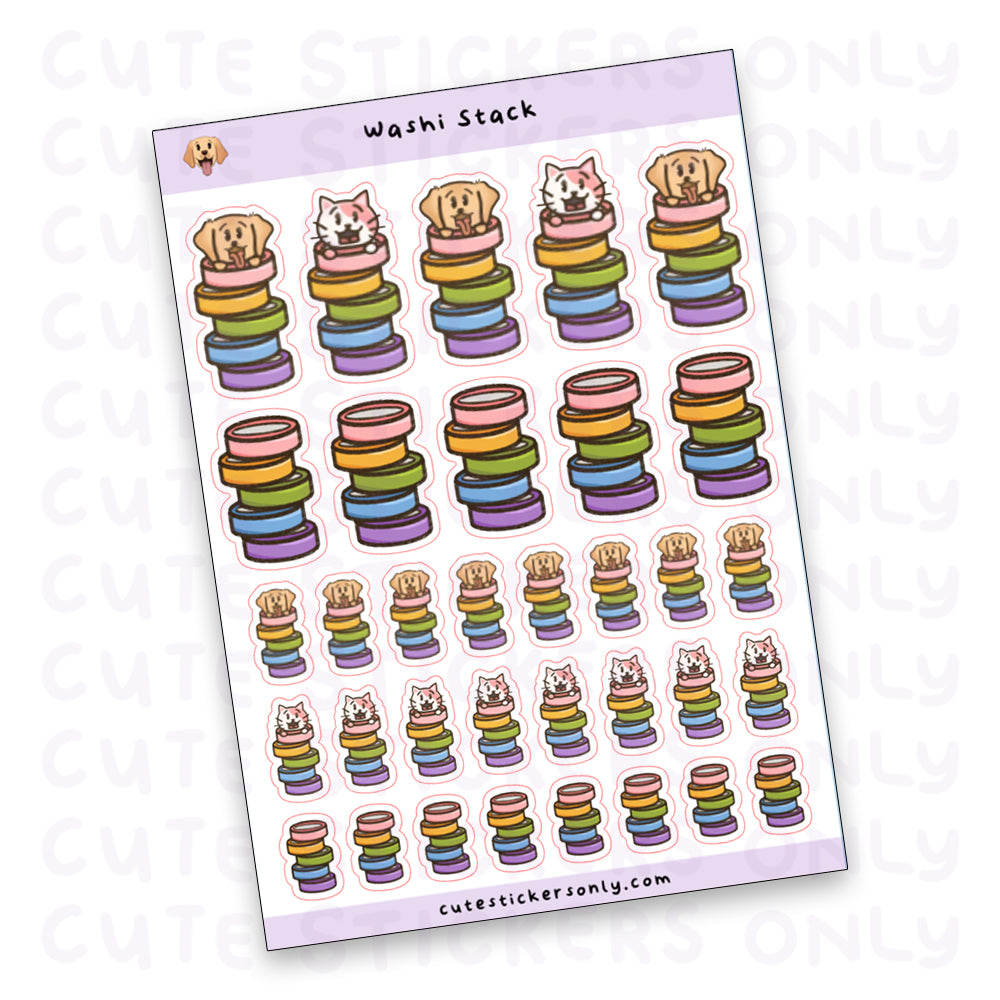 Rainbow Washi Stack - Joey and Cake Sticker Sheet