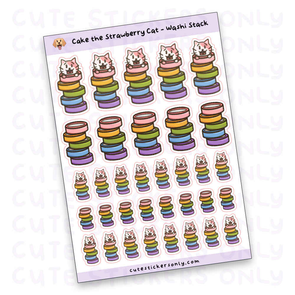 Rainbow Washi Stack - Joey and Cake Sticker Sheet