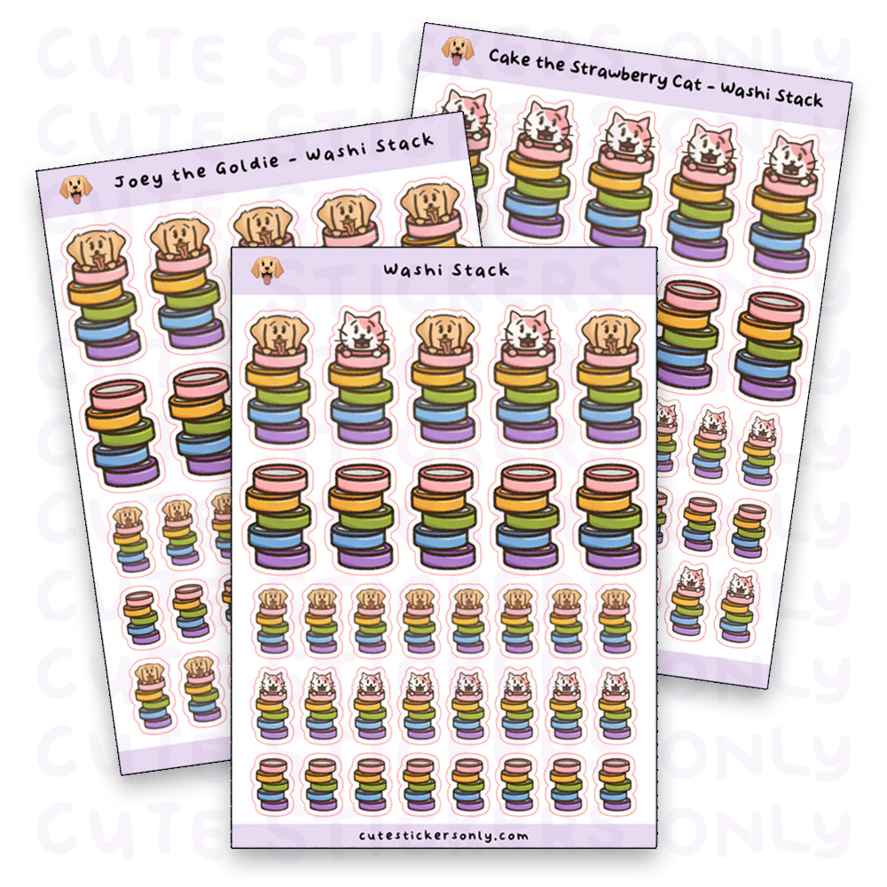 Rainbow Washi Stack - Joey and Cake Sticker Sheet