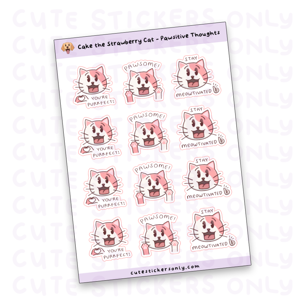 Pawsitive Thoughts - Joey and Cake Sticker Sheet