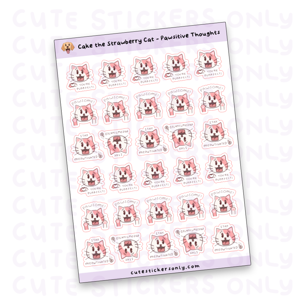 Pawsitive Thoughts - Joey and Cake Sticker Sheet