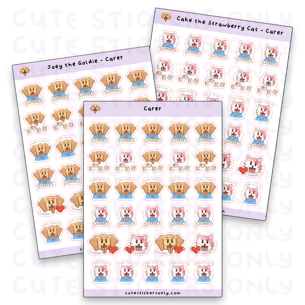 Carer - Joey and Cake Sticker Sheet