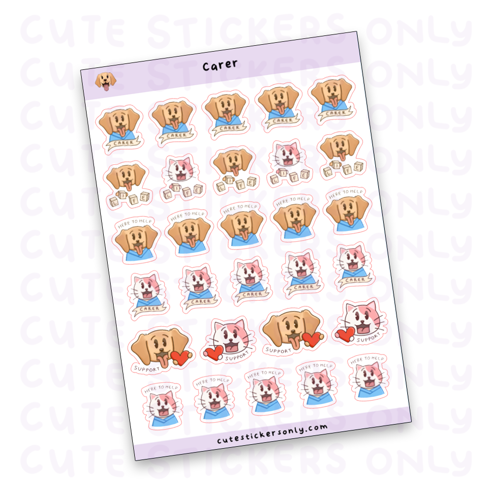 Carer - Joey and Cake Sticker Sheet