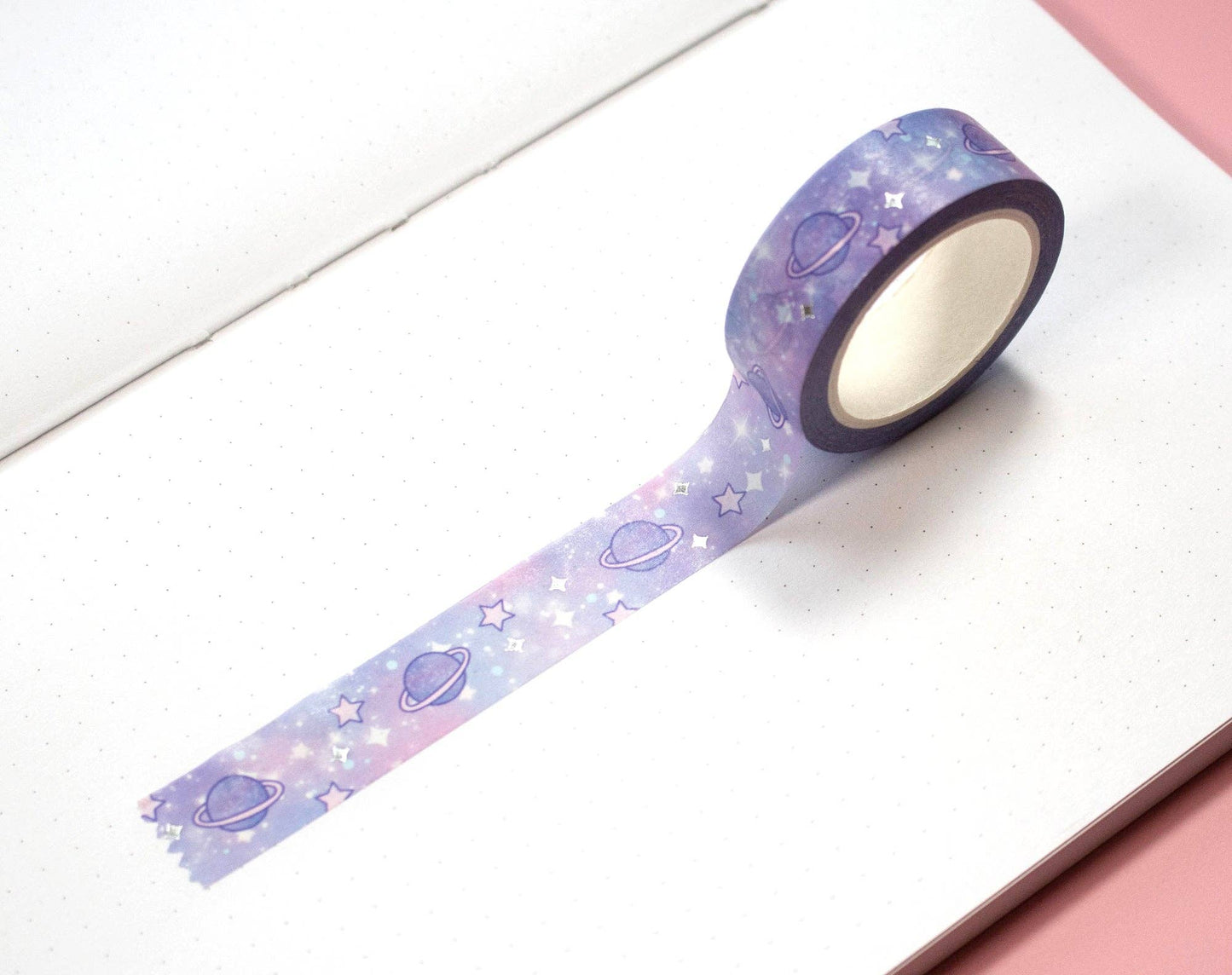 Blue Galaxy Silver Foil Washi Tape