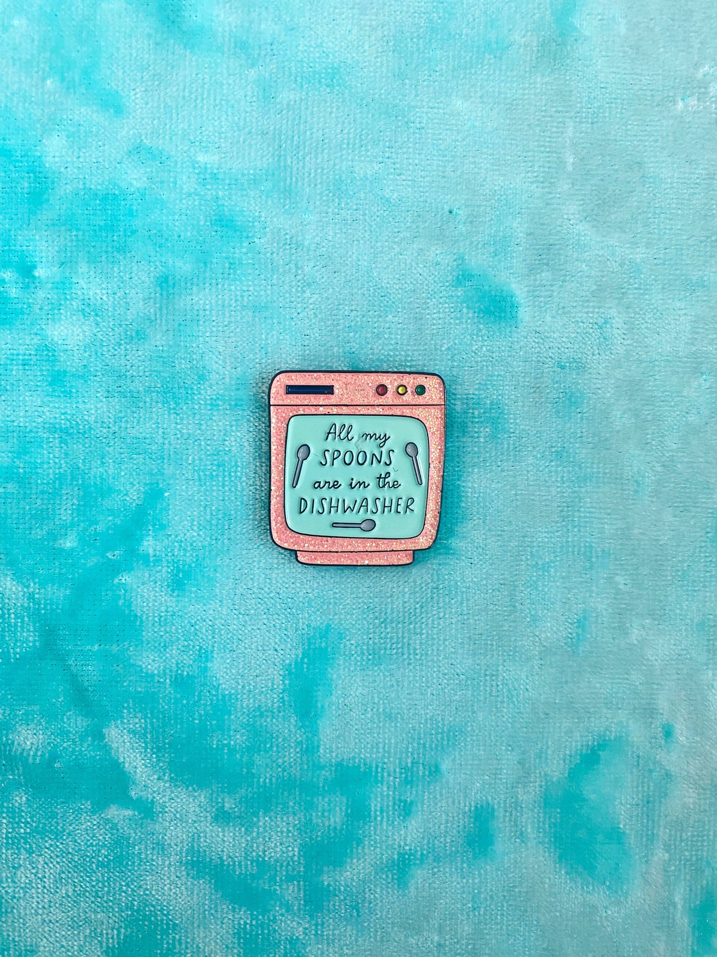 Spoons in the Dishwasher - Glitter Enamel Pin