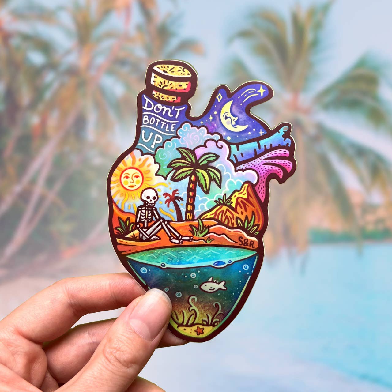 Don't Bottle Up - Large Waterproof Sticker