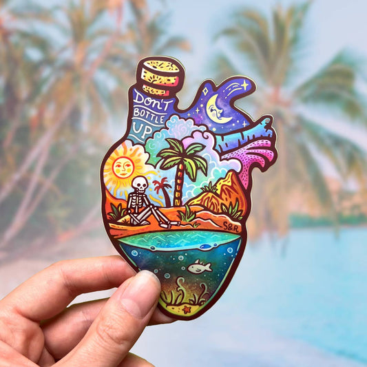 Don't Bottle Up - Large Waterproof Sticker
