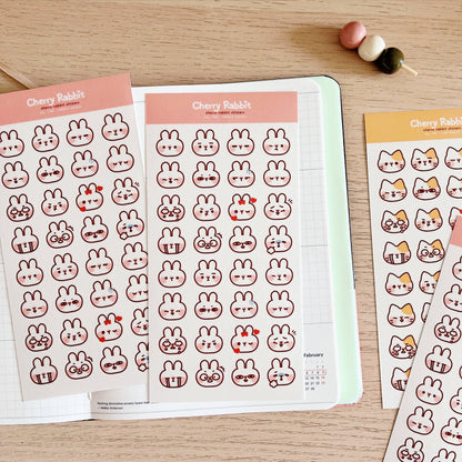 Rabbit Emojis Sticker Sheet