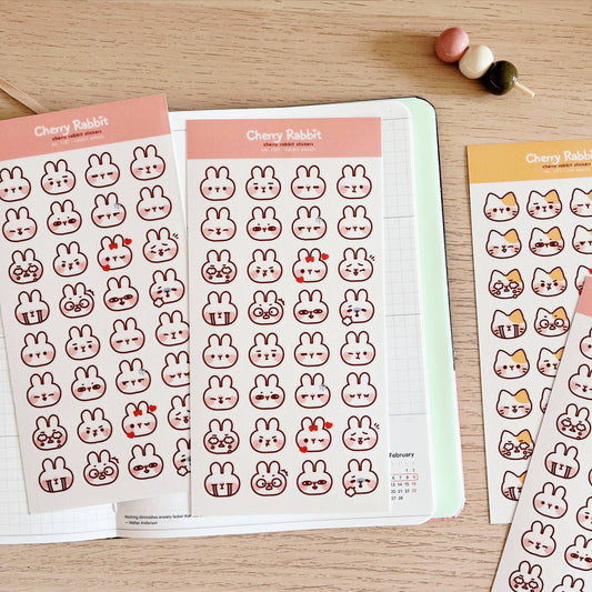 Rabbit Emojis Sticker Sheet