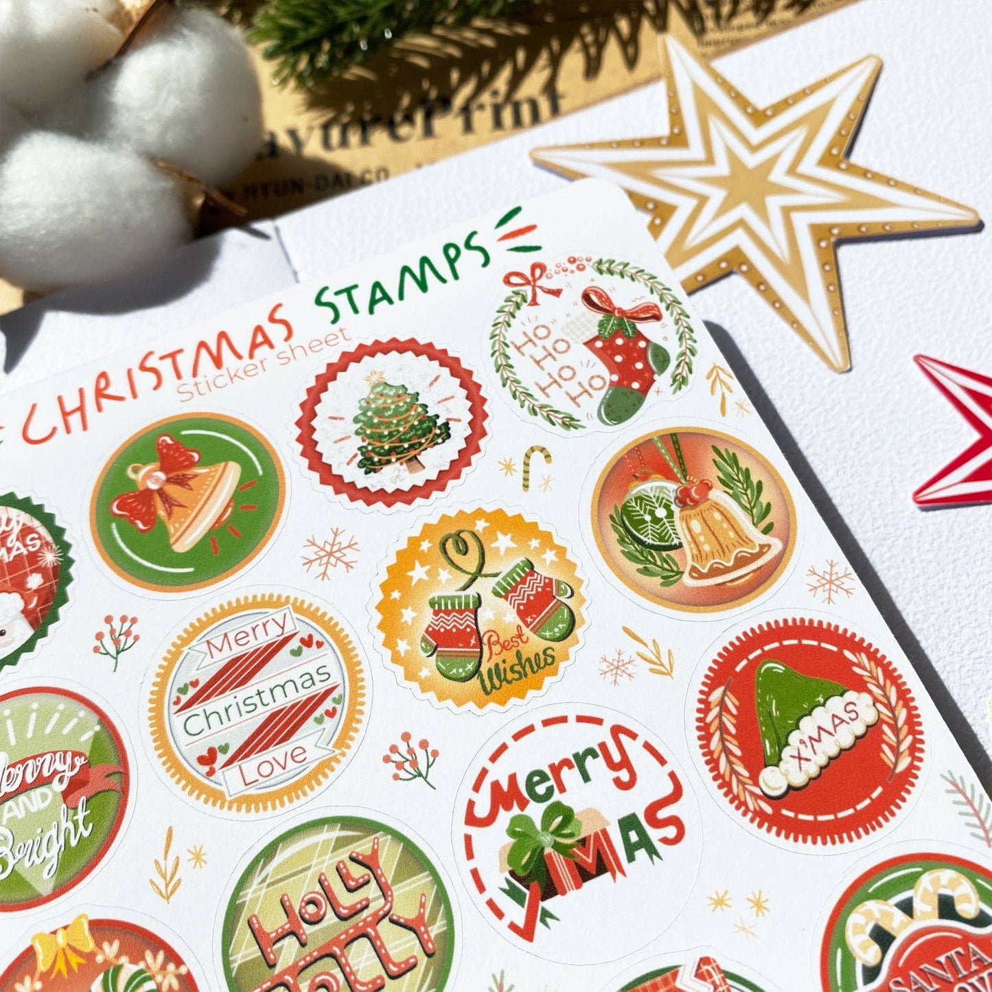 Christmas Stamps - Sticker Sheet