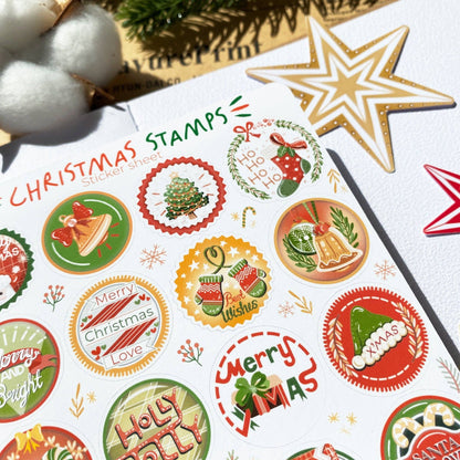 Christmas Stamps - Sticker Sheet