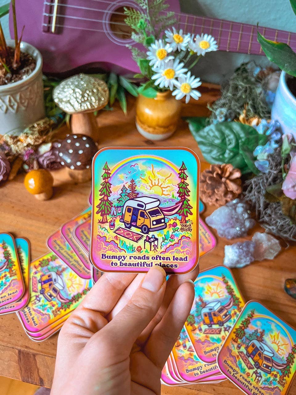 Bumpy Roads - Large Waterproof Sticker – Cute Stickers Only