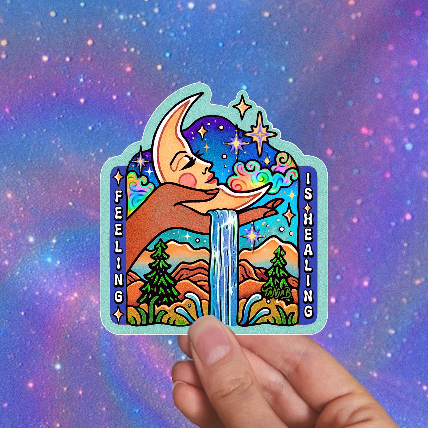 Feeling is Healing - Large Waterproof Sticker