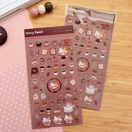 Cat's Coffee Shop Sticker Sheet