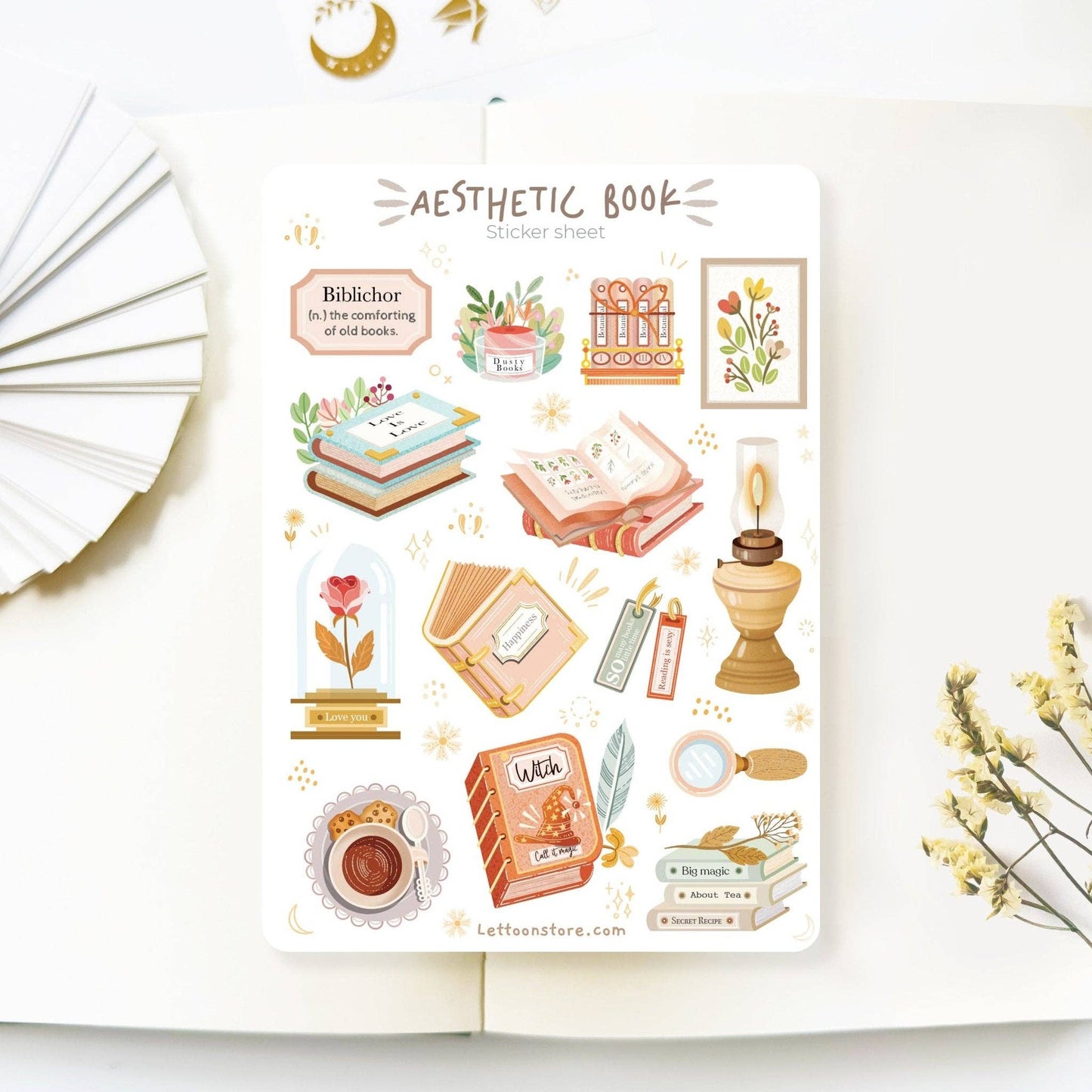 Aesthetic Book - Sticker Sheet